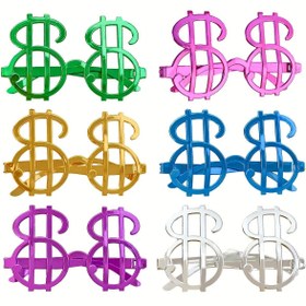 Resim azrlyaonline Dolar Şekilli Metalize Parti Gözlüğü 6 Adet (5224) 