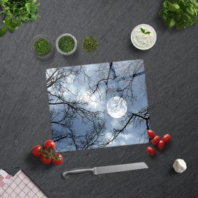 Resim Decorita Gece Desen | Cam Kesme Tahtası - Cam Kesme Tablası | 29cm x 34cm 