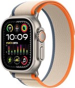 Resim Apple Watch Ultra 2 GPS + Cellular 49 mm Sağlam Titanyum Kasa Akıllı Saat ve Turuncu/Bej Trail Loop - M/L. Fitness Takibi, Hassas GPS, Eylem Düğmesi, Ekstra Uzun Pil Ömrü 
