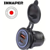 Resim Sunshine022 Innaper Akıllı Araç Motor Tekne Şarj Cihazı Usb Pd Qc3.0 Hızlı Şarj Mavi 