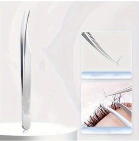 Resim Gateesat Profesyonel Kirpik Cımbızı Yapay Kirpik Ekimi Dolphin Klip Gümüş 