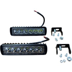 Resim Carub Off-Road Lamba Sis Lambası 6 Led 18W 10-30V 15.5x4 Cm Beyaz 2 Adet Fiyatı BR 305 63 51 