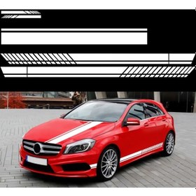 Resim Sones D-936 Şerit Desenli Araba Modifiyeli Dekoratif Etiket Beyaz 