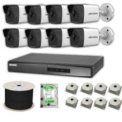 Resim Hikvision 2 MP Mikrofonlu 8 Kameralı 500 GB Disk Tak Çalıştır Hazır IP Kamera Seti 