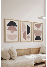 Resim Artavessa 3 Parça Ahşap Çerçeve Görünümlü Mukavva Poster Tablo Seti - Set 71 
