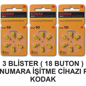 Resim 10 Numara 3 Paket Kodak Işitme Cihazı Pili 