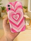 Resim Pembe Kalpli Dalgalı Desenli Telefon Kılıfı - Şık ve Koruyucu Silikon Kılıf 