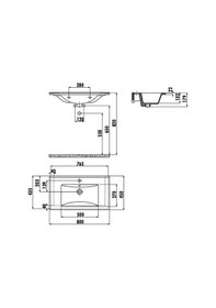 Resim Creavit Su 45 x 80 CM Dolap Mobilya Uyumlu Lavabo Etajerli Su080 