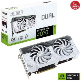 Resim Asus DUAL-RTX4070-O12G-WHITE 12Gb 192B GDDR6 Gaming Ekran Kartı 