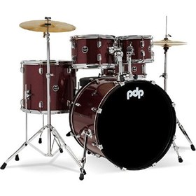 Resim PDP Drums centerstage 22" 5-Parça Akustik Davul Seti (Ruby Red Sparkle) 
