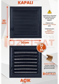 Resim Menfez Banyo, Tuvalet - Wc Havalandırma Menfezi Plastik Antrasit Ölçü Seçenekli 