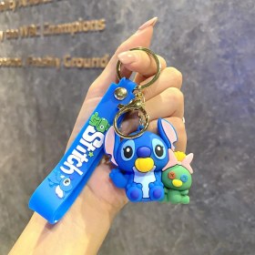 Resim OEMG Yeni Çizgi Film Animasyon Stitch Serisi Yumuşak Kauçuk Anahtarlık Bebek Çantası Kolye Anahtarlık Küçük Hediye (Yurt Dışından) 