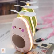 Resim Technosmart LED Işıklı Makyaj Aynası Mini El Fanı USB Şarjlı Avakado Figürlü Fonksiyonel Vantilatör 