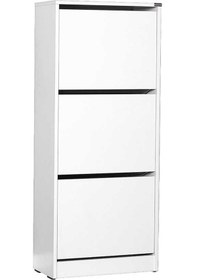 Resim Flat Duo 3 Katlı Ayakkabılık Dolabı - Beyaz 