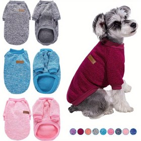 Resim Küçük ve Orta Boy Köpekler & Kediler için Rahat & Şık Evcil Hayvan Sweatshirt - 8 Renkte Sıcak, Yumuşak Polyester Ceket, Sonbahar/Kış için İdeal - Fransız Bulldogları, Chihuahua'lar & Daha Fazlası için Uygun, Köpek Kazak 