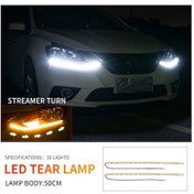 Resim 2pcs Drl Led Gündüz Çalışma Işığı Şeritleri Esnek Su Geçirmez Far Dönmesi 16 Led 1 Piece Set 