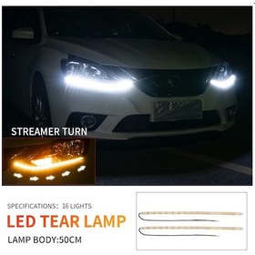 Resim 2pcs Drl Led Gündüz Çalışma Işığı Şeritleri Esnek Su Geçirmez Far Dönmesi 16 Led 1 Piece Set 