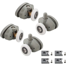 Resim 4 adet Ağır Hizmet Duş Kapısı Ruloları 23mm Tekerleklerle - Kolay Kurulum, Kavisli Kapılarda Pürüzsüz Kayma, Cam Duş Kapıları - 4-6mm Kalınlıkla Uyumlu - Banyo Yükseltme (2 Üst & 2 Alt Tekerlek), Duş Aksesuarları, Çağdaş Tasarım, Sağlam Yapı, Ev Yenileştiricileri, Minimalist Tasarım, Yüksek Kaliteli Krikler, DIY Tutkunları 