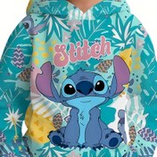 Resim Disney Stitch Karikatür Hoodie Kızlar İçin - Sevimli 3D Baskılı Uzun Kollu Kazak, Canlı Çiçek ve Ananas Tasarımı, Hafif Mavi Rahat İlkbahar/Sonbahar Giyim, Hayranlar İçin Mükemmel Hediye, Disney Tişörtleri 