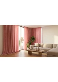 Resim Pudra Pembe Renk Kadifemsi Ada Fon Perde 1/2,5 Orta Pileli V-28 Pudra Pembe 