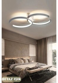 Resim Hol,antre,yatak Odası,çocuk Odası İçin C Modern Ledli Avize Beyaz 