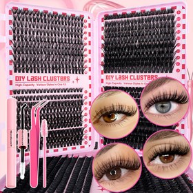 Resim DIY Kirpik Uzatma Seti 400 Adet/800 Adet 3468P Küme Kirpikler, Düğünler, Sevgililer Günü ve Günlük Kullanım İçin Uygun, Kız Arkadaşlarınıza ve İyi Dostlarınıza Hediye 