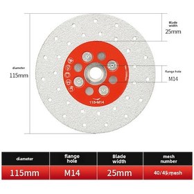 Resim Mufunye Mermer, Çini Ve Taş Kesim İçin İki Yönlü Yıldız Desenli Elmas Kesme Bladesi Φ115 M14 - Dayanıklı Ve Hassas Kesim Performansı 