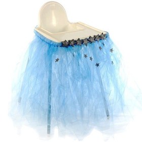 Resim Mama Sandalyesi Tütü Etek. Kristal Tüllü. 10 M2. Mavi 