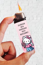 Resim SARANG Çakmak Zehirden Şifa Hello Kitty Baskılı Gazlı Klasik Çakmak 