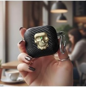 Resim Apple AirPods 4 Kılıf Güvenli Kilitli Kuru Kafa Karbon Gold, 87007126 