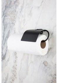 Resim Multistore Kare Yapışkanlı Siyah Kağıt Rulo Havluluk, Peçetelik, Yapışkanlı Tasarım, Banyo Askısı Siyah 