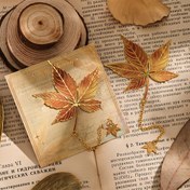 Resim 1 adet Vintage Sonbahar Akçaağaç Yaprağı Metal Ayraç Zincirli Kolye, Yazarlar, Öğretmenler, Kitap Kulübü Üyeleri, Okuyucular için Retro Oyuk Kitap Sayfa İşaretleyici, Kırtasiye Hediyesi 