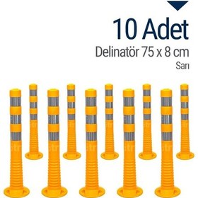 Resim İleri Trafik Delinatör 75 x 8 CM Sarı 10 Adet Esnek Duba 