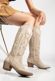 Resim MS SUGAR SHOES Sugar Kadın Acı Kahve Nakışlı Kovboy Western Dallas Çizme 
