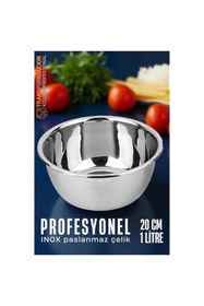 Resim shopwave Inox Kase - 20 Cm 1 Litre Karıştırma Kabı Profesyonel 304 Paslanmaz Çelik 
