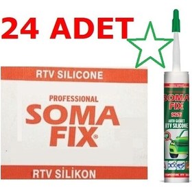 Resim 24 Adet 320 Gr Somafix Isı Rtv Silikon Sıvı Conta Kırmızı 350 ‘C 