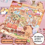 Resim 101 Parça Kapibara Temalı Minyatür Mikro Manzara Sticker Seti, 50 Sahne Kartı, 50 PET Çıkartma ve 1 Cımbız içerir, Yetişkinler & Çocuklar DIY 3D El Sanatları Dekorasyonu. Rahatlama Beceri Geliştirmesi, Çoklu Tasarım Seçenekleri ile Kolaj Albümleri, Su Matkapları ile Uyumlu Not Defterleri Junk Journals olarak Cadılar Bayramı ya da Noel Hediyeleri İçin 