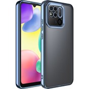 Resim Fibaks Xiaomi Redmi 10c Kılıf Kamera Lens Korumalı Şeffaf Renkli Logo Gösteren Parlak Kapak 