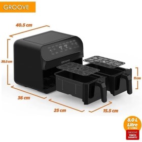 Resim Empressco Groove Max Plus Xxl 1800W (4lt+4lt) 8lt Çift Hazneli Airfryer Air Fryer Yağsız Sıcak Hava 