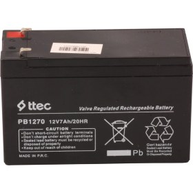 Resim Ttec 12V 7AH Akü 12 Volt 7 Amper Kuru Akü 12V 9A Akü Ups Aküsü Kesintisiz Güç Kaynağı Aküsü 12V 7AH 20HR 