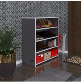 Resim Kenzlife Ayakkabılık Goya Gri 080 70 30 Arkalıksız Ayakkabı Ofis Dolabı 