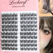 Resim Lvcheryl 100 Adet Kabarık & Dağınık Sahte Vizon Kirpik Kümesi - DIY Bölümlü Uzatma, Başlangıç Dostu, Doğal'dan Dolgunluğa Doğru Göz Makyajı için Yeniden Kullanılabilir Bireysel Kirpikler 