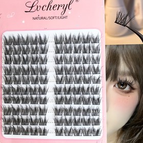 Resim Lvcheryl 100 Adet Kabarık & Dağınık Sahte Vizon Kirpik Kümesi - DIY Bölümlü Uzatma, Başlangıç Dostu, Doğal'dan Dolgunluğa Doğru Göz Makyajı için Yeniden Kullanılabilir Bireysel Kirpikler 