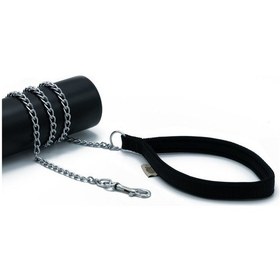 Resim Doggie Dokuma Zincirli Köpek Gezdirme Kayışı M 2x110cm Siyah 