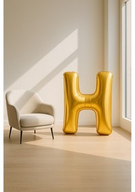 Resim Runaway Altın H Harf Balon Dev Boy Etkinlik Ve Vitrin Dekoru Çok Renkli 