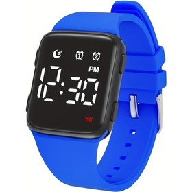 Resim Sunshine022 Derin Mavi Erkek Ve Kadınlar İçin Çok Fonksiyonlu Kare Dijital Saat Yüzme Alarm Kronometre Otomatik Tarih Diğer 