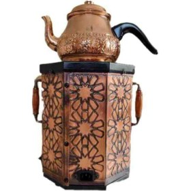 Resim Nostaljik Elektrikli Bakır Semaver 