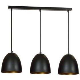 Resim Riolight Vintage,retro,rustik 3xe27 Duylu Siyah Metal Masa Üstü Sıralı Avize Uzunluk:60cm 3'lü Siyah 