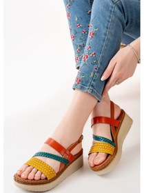 Resim 730-152 Multi Ortopedik Hakiki Deri Dolgu Kadın Sandalet 