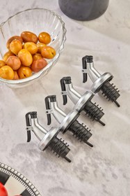 Resim FBZhome 4'lü Kapaklı Şişe Ucu Servis Aparatı Damlalık Yağdanlık Tıpa Tapa Mantar 